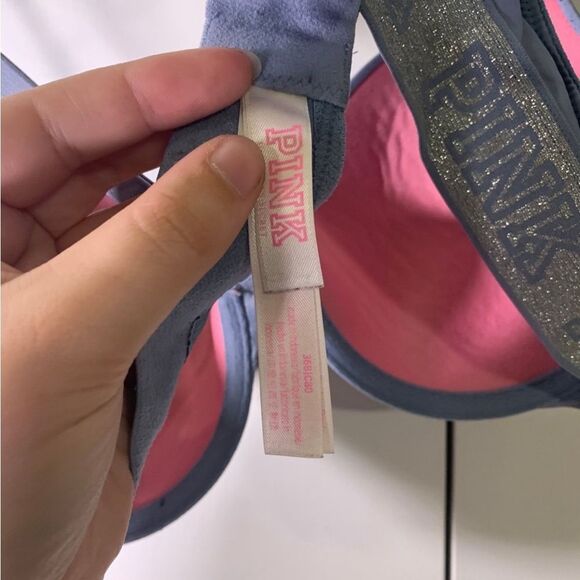 PINK Victoria’s Secret 36B Blue Logo Band T Shirt Bra - Picture 2 of 5